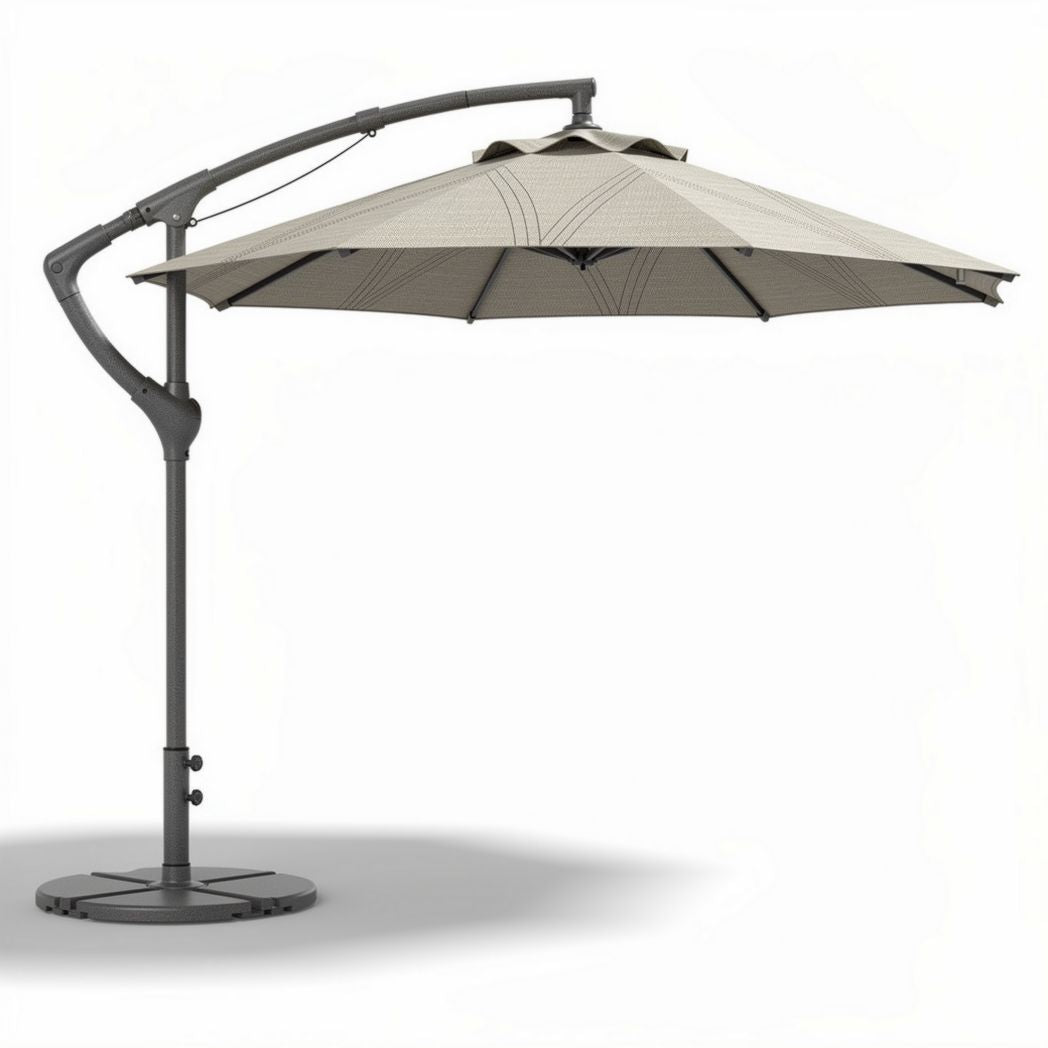 Ombrellone da giardino con braccio sfilabile per aree esterne – tessuto in poliestere e struttura in metallo – 250 x 250 x 300 cm