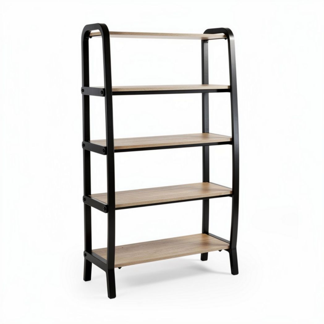 Scaffale in legno e metallo per uso domestico – 80 x 30 x 120 cm