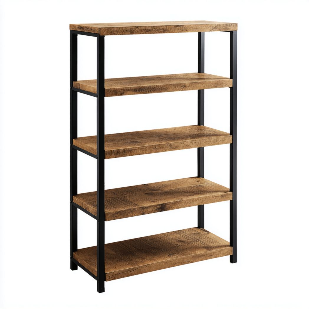 Scaffale in metallo e legno per organizzazione di spazi – 80 x 30 x 150 cm