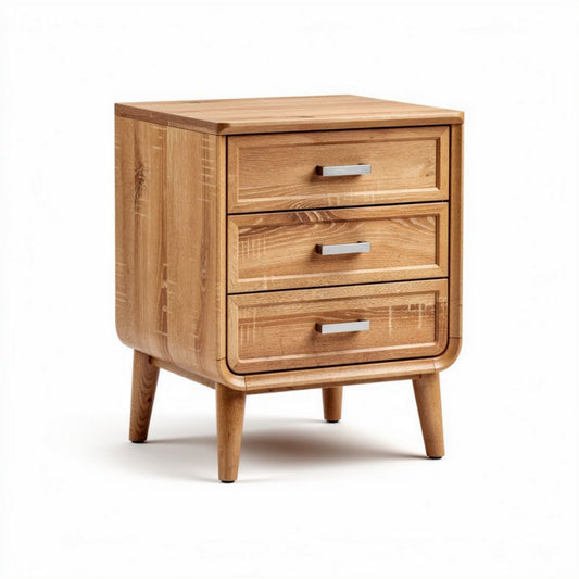 Comodino in legno con tre cassetti per camera da letto – 40 x 40 x 60 cm