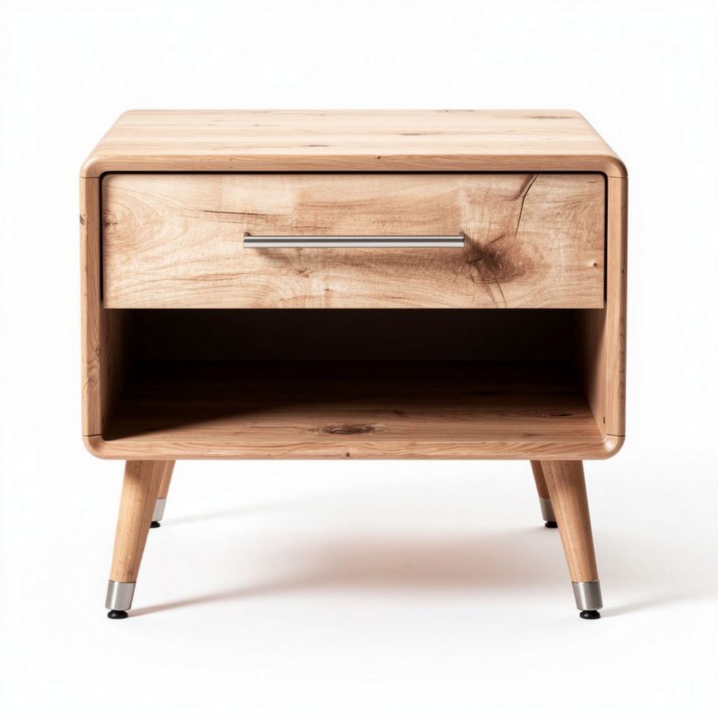 Mobile da notte in legno con cassetto per camera da letto – 50 x 40 x 45 cm