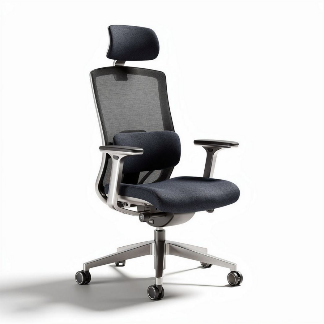 Sedia ergonomica con schienale alto per ufficio – rete e tessuto – 60 x 60 x 110 cm